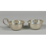 A silver cream set with lobed edge. Gebr. Huisman, marked w