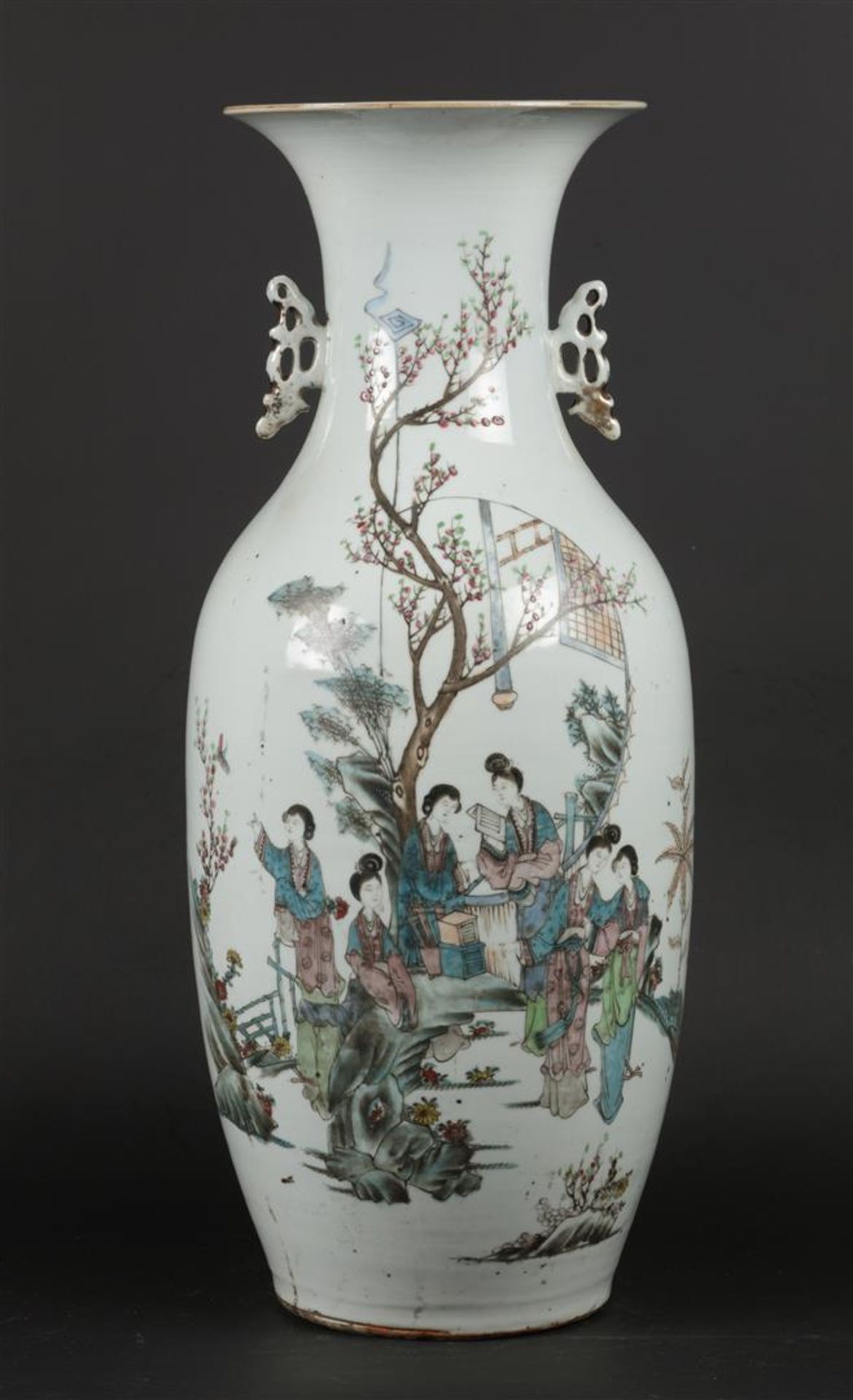 A china Qiangyang Cai vase decorated with Chinese figures i