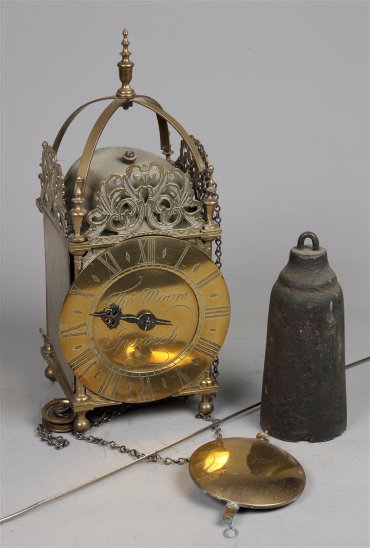 A brass Thomas Moore, Ipswich, lantern clock
37 x 18 cm. 