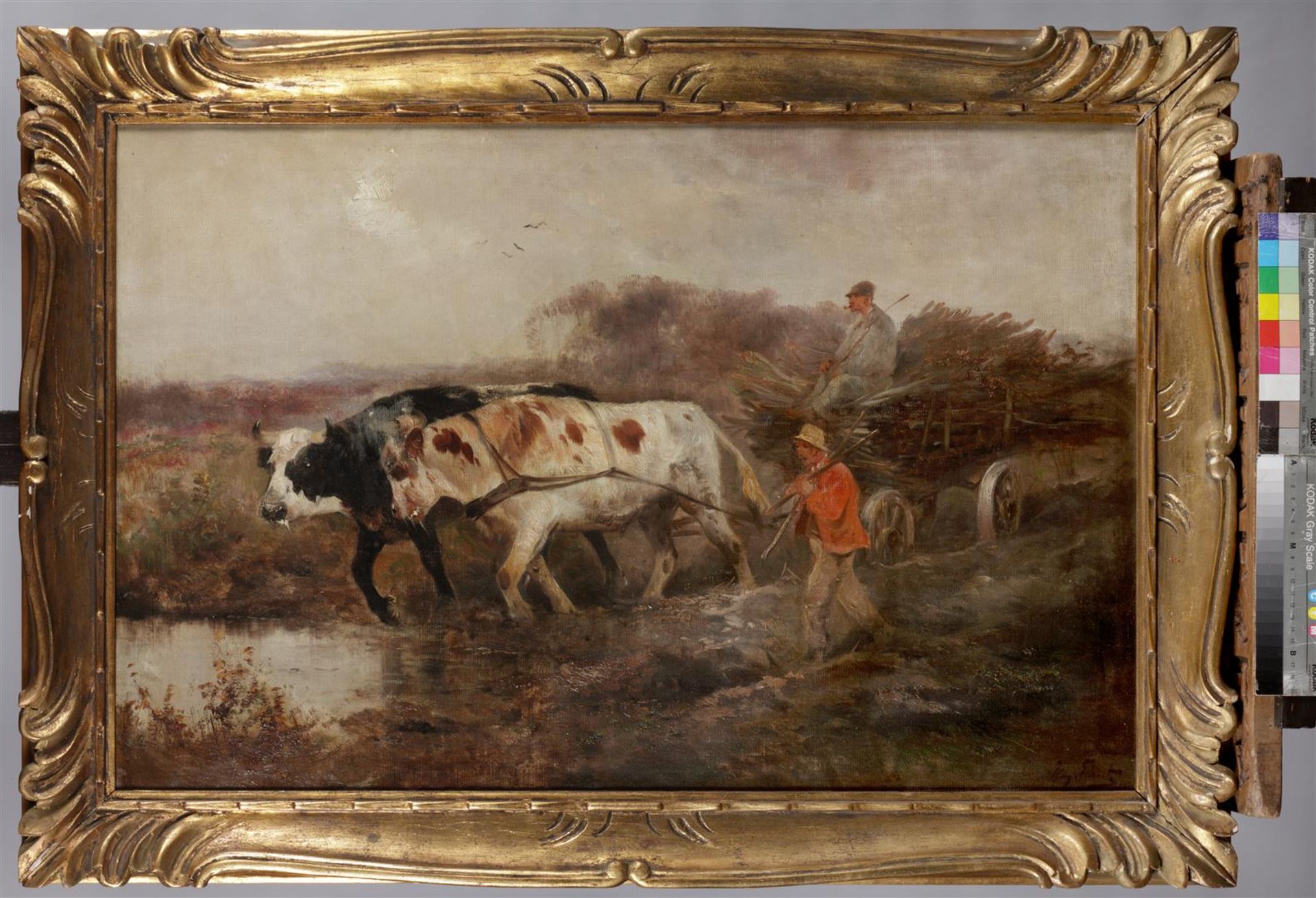 Henri Schouten (1857-1927)
An oxcart in the marshes, signed - Bild 2 aus 4