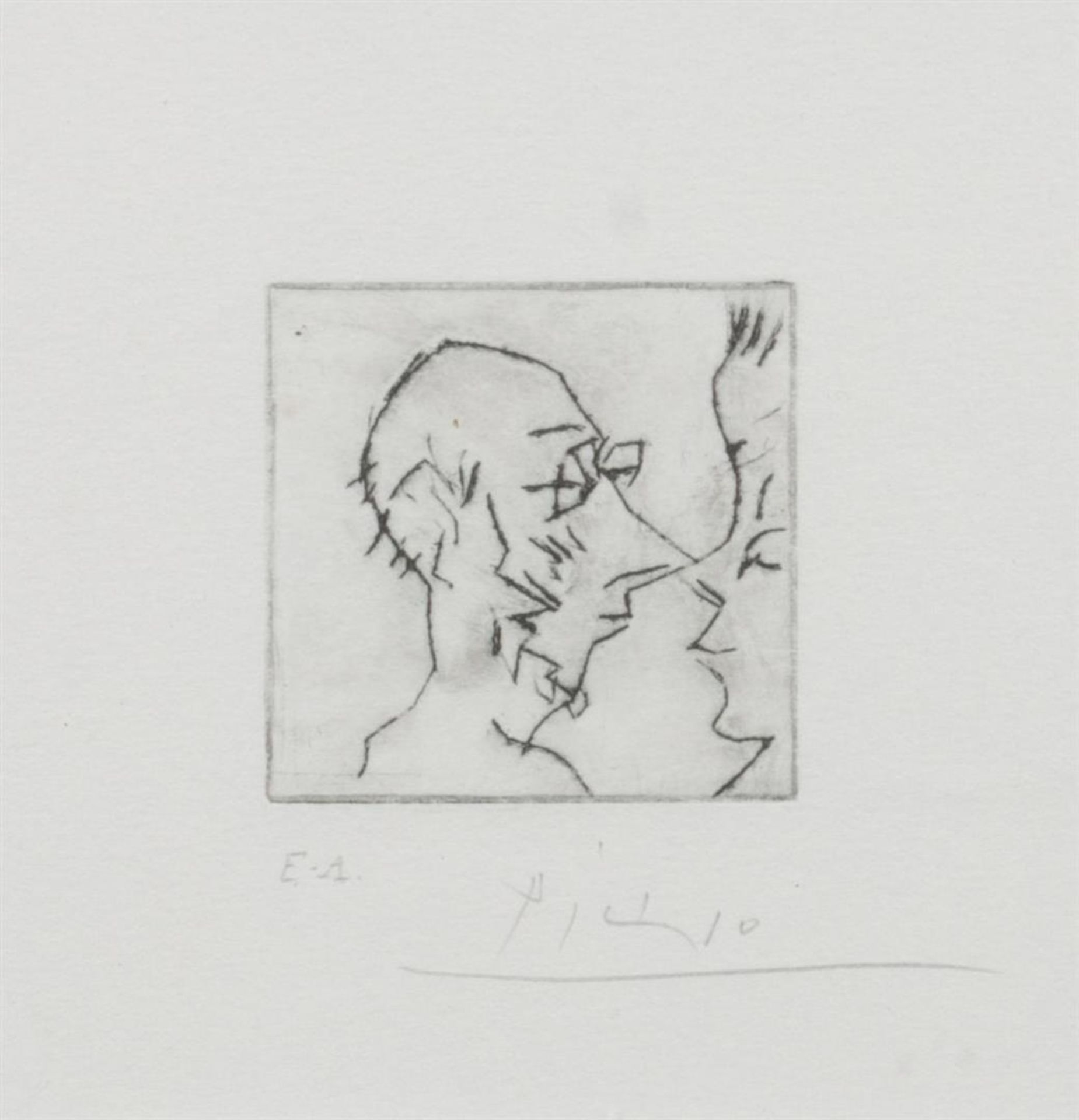 Pablo Picasso (1881-1973)
d'aprs, Homme avec lunettes, sig