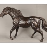 A dark patinated bronze horse. 2nd half of the 20th century