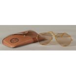 Vintage Ray-Ban Aviator sunglasses with ambermatic lenses.