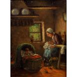 Martinus Jacobus Nefkens (1866-1941) Interior with mother a