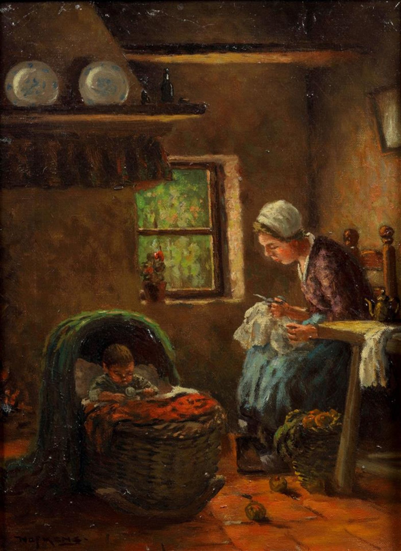 Martinus Jacobus Nefkens (1866-1941)
Interior with mother a