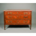 A French regence style chest of drawers with three drawers