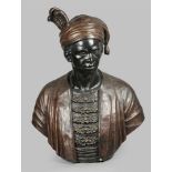 A bronze bust of a Morian. 2nd half of the 20th century. H.