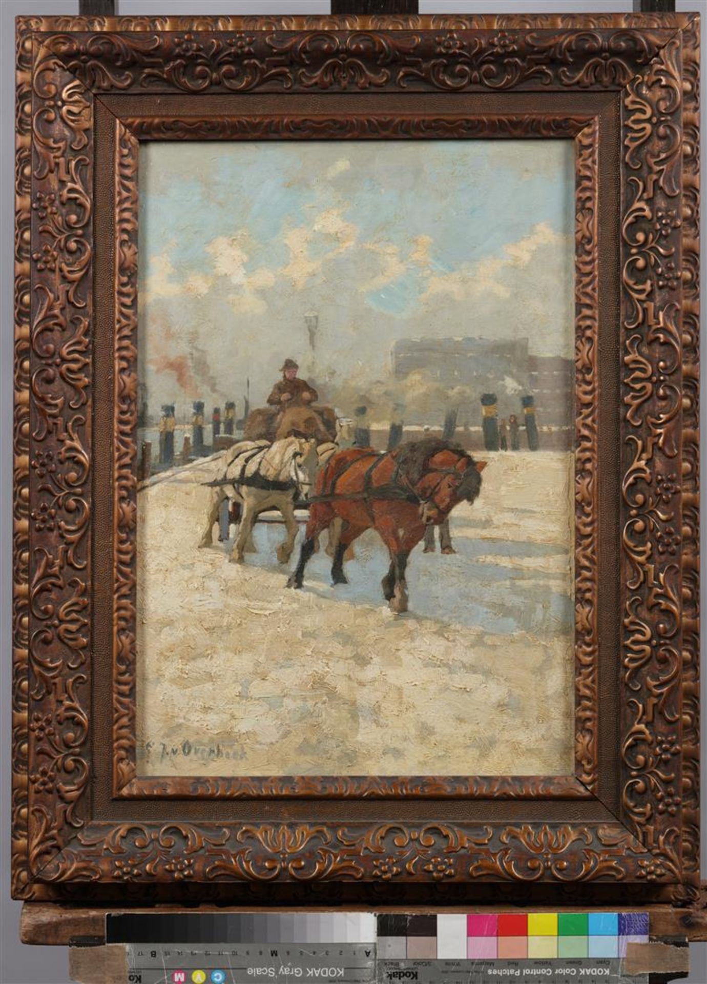 G.J. Overbeek (1882-1947)
A horse and cart on a snowy quay, - Bild 2 aus 4