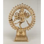 A brass shiva. 2nd half of the 20th century. H.: 65 cm.