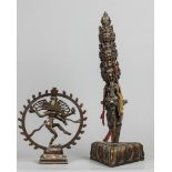 A lot consisting of a bronze shiva and a phurba viswa. 2nd