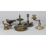 A lot of Various including candlesticks and weights. 19th &