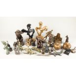 A large lot consisting of various bronze figurines and obje