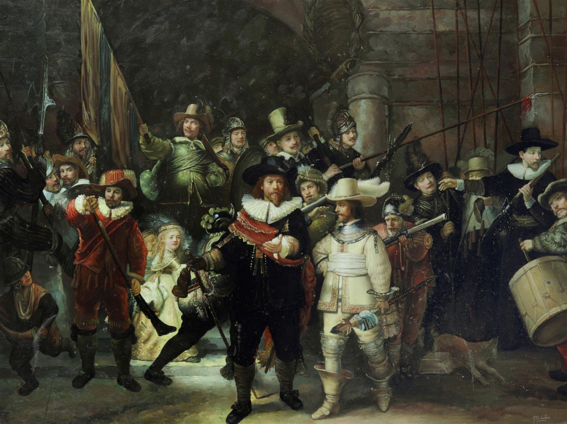 A copy after Rembrandt van Rijn's, Gunners of District II u