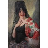 Julien 't Felt (1874-1933) Portrait of a Spanish beauty.