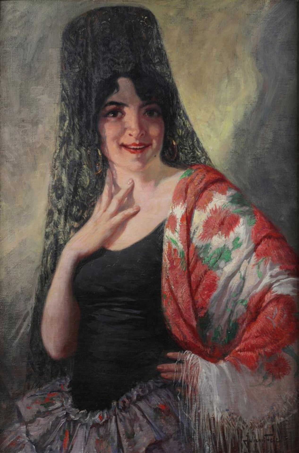 Julien 't Felt (1874-1933) Portrait of a Spanish beauty.