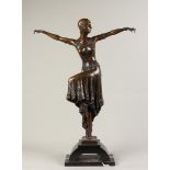 after Demetre Chiparus, 20th century. A bronze statue depic