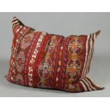 A large "kilim style" seat cushion, 20th century. 90 x 90 c