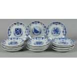 A set of pottery province plates, marked Porcelyne Fles. De