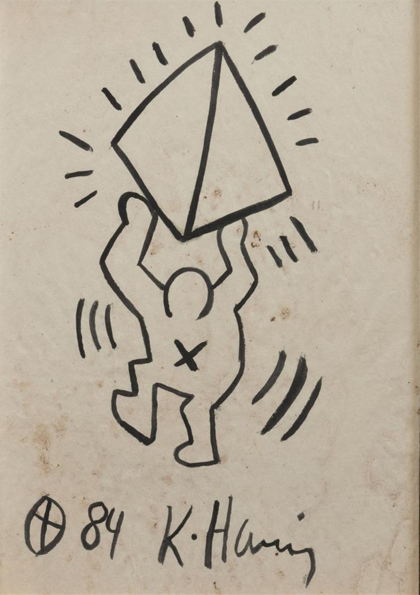 Keith Haring (1958-1990)
Man with kite, signed, and dated '