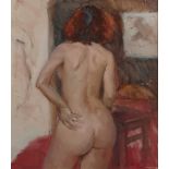 Roger Verhaert, 20e eeuw. NudeÊ- Model in studio. Signed (