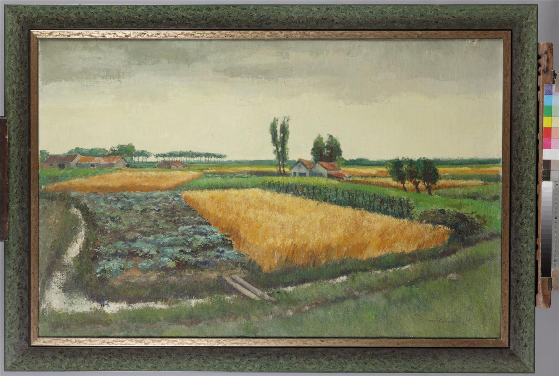 Toon Langeberg, XX, 
Landscape with cornfields. signed (low - Bild 2 aus 4