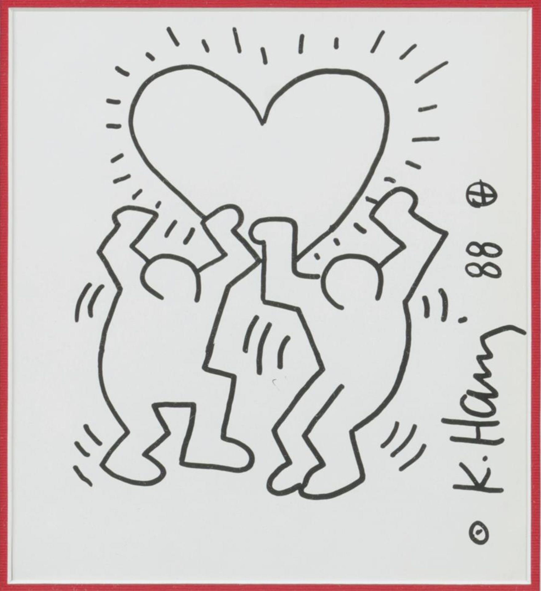 Keith Haring (1958-1990)
Dancing Heart, signed and dated '8