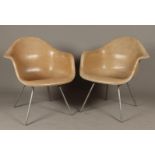 A set of greige Herman Miller Vintage Original Eames LAX Sh