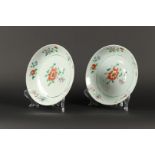 A set of porcelain plates with floral decor. China, 18th ce
