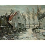 Adrianus Albertus 'Ab' Toetenel (1914-1990) A village stree