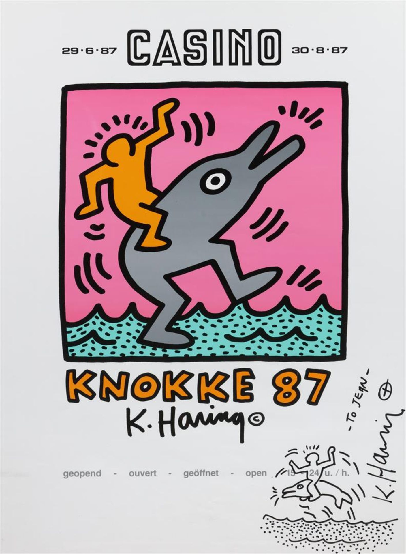 Keith Haring (1958-1990)
Signed poster, Knokke, 1987. Inclu