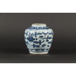 A porcelain pot with floral decor, marked with artemisia le