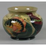 A large Moorcroft "Carp" fish cachepot. design Sally Tuffin