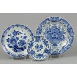A lot consisting of earthenware plates with various decors,