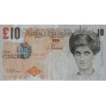 Banksy (1947-) Di-faced ten-pound note. Published by Santa'