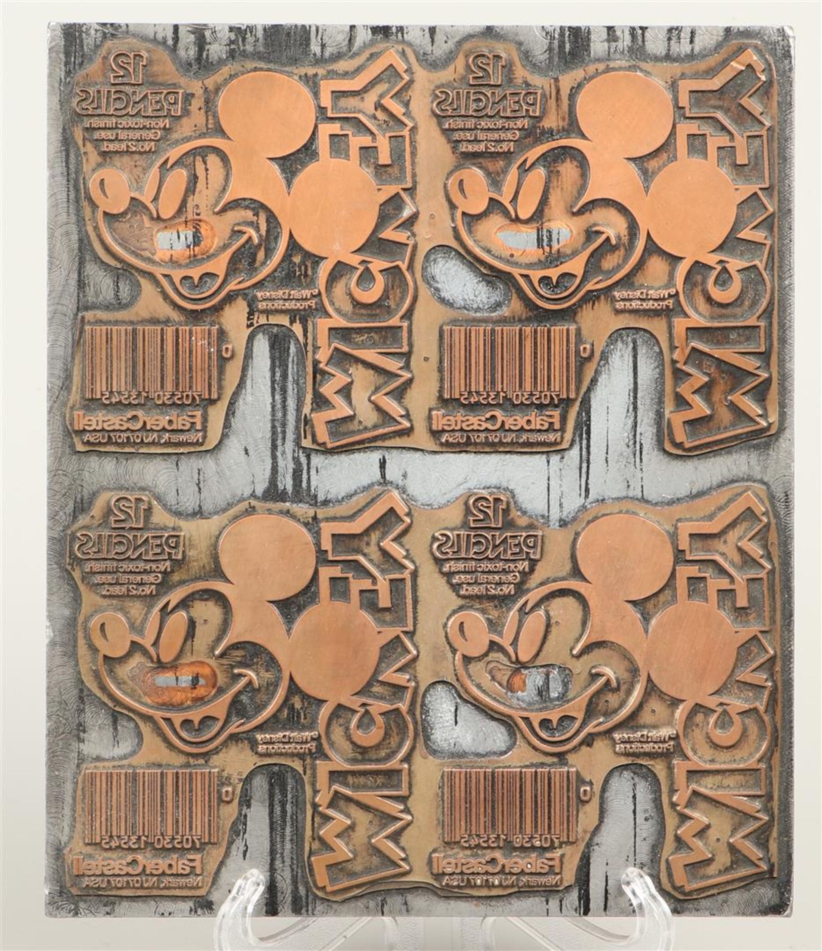 Walt Disney, copper printing plate/ClichŽ, Mickey Mouse.
Di