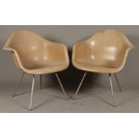 A set of greige Herman Miller Vintage Original Eames LAX Sh