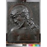 A bronze plaque depicting Jesus Christ. 2nd half of the 20t