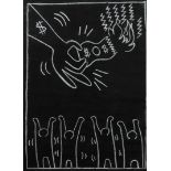 Keith Haring (1958-1990) Subway Chalk drawing, Burning doll