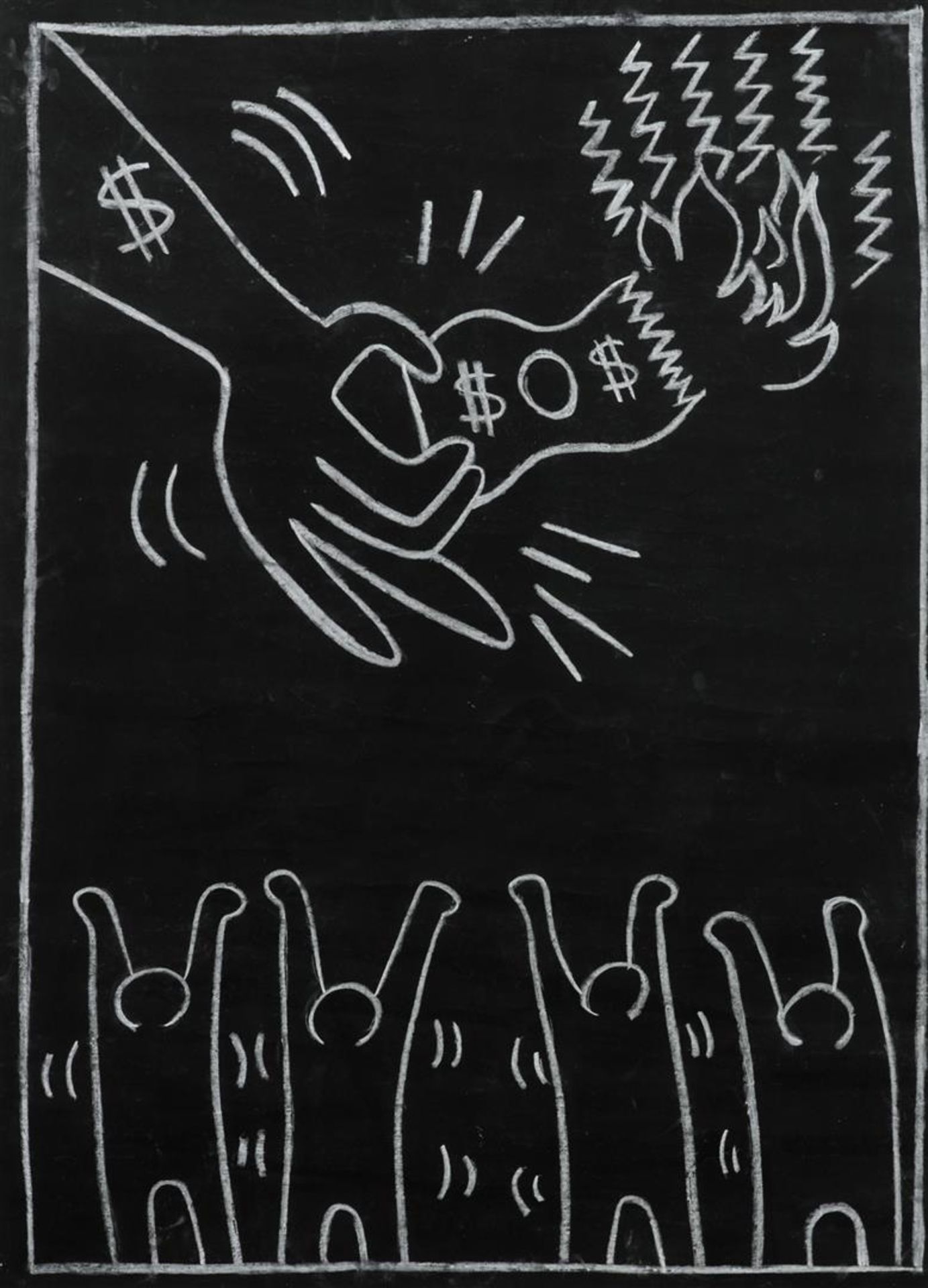 Keith Haring (1958-1990)
Subway Chalk drawing, Burning doll