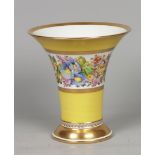 A porcelain vase with floral design, Vieux Bruxelles. Belgi