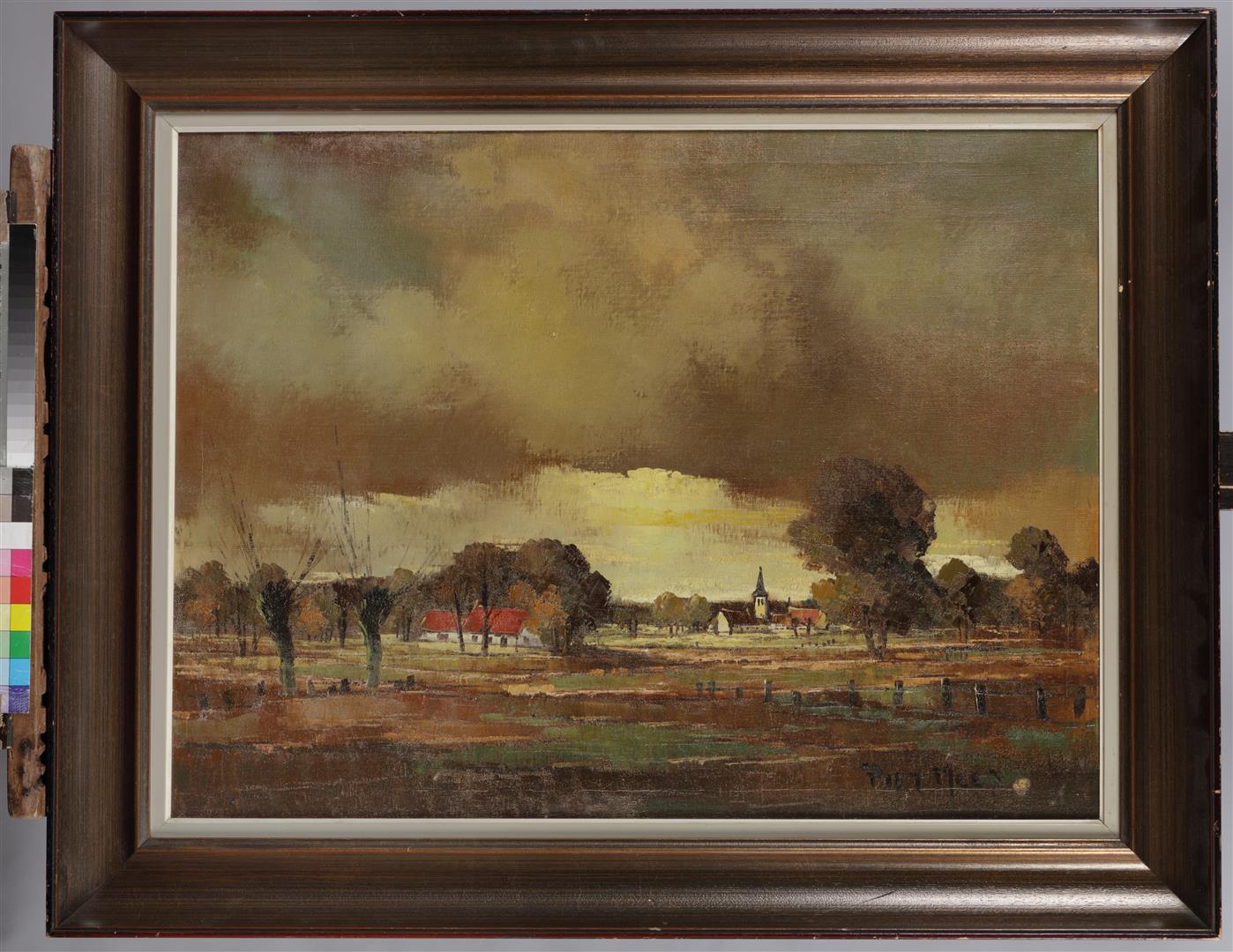 Piet Mees, 20th century. A village in a wide landscape., si - Image 2 of 4