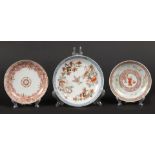 A lot of porcelain polychrome plates with floral, figure an