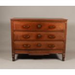 An oak chest of drawers with three drawers. ca 1900.