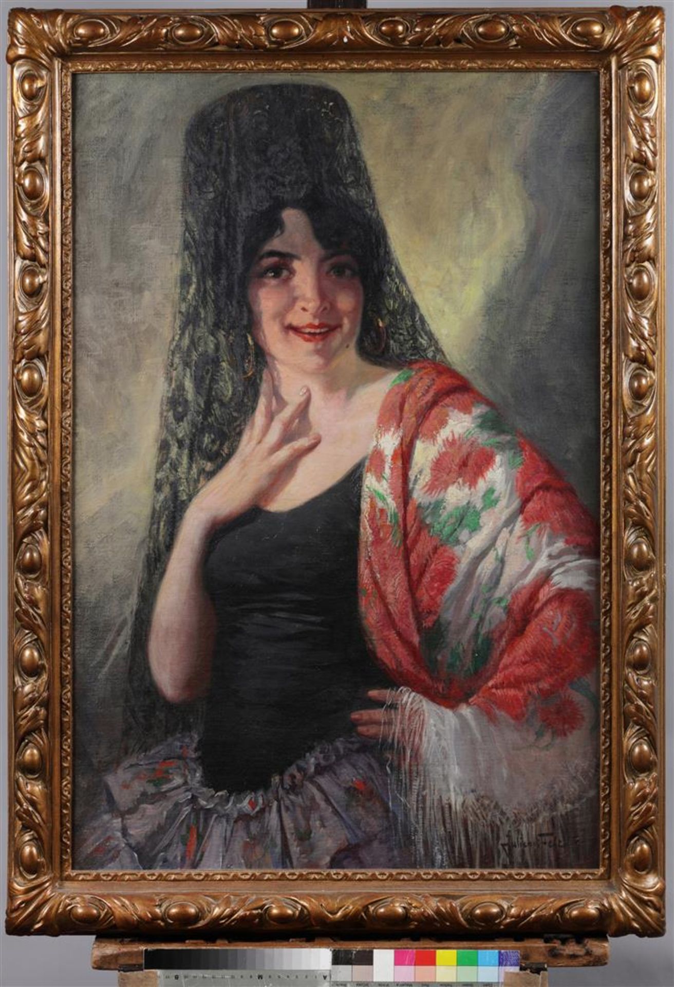 Julien 't Felt (1874-1933) Portrait of a Spanish beauty. - Bild 2 aus 4