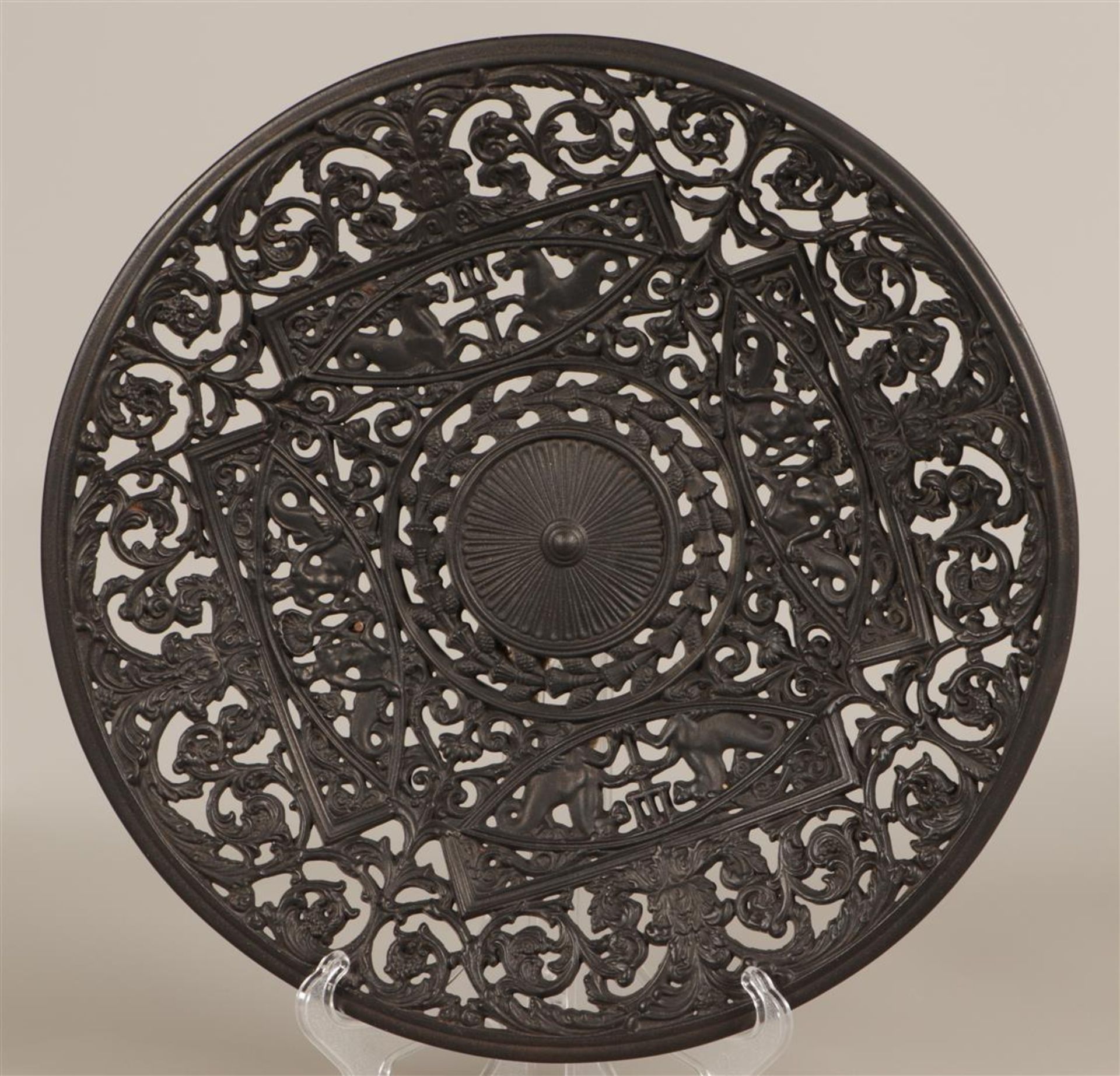 A cast iron neo-Renaissance wall plate open castÊ(marked on