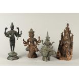 A lot of various Buddhist and Hindu bronze sculptures.