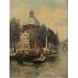 20e eeuw. Hollandse School View of the Domed Church in Ams