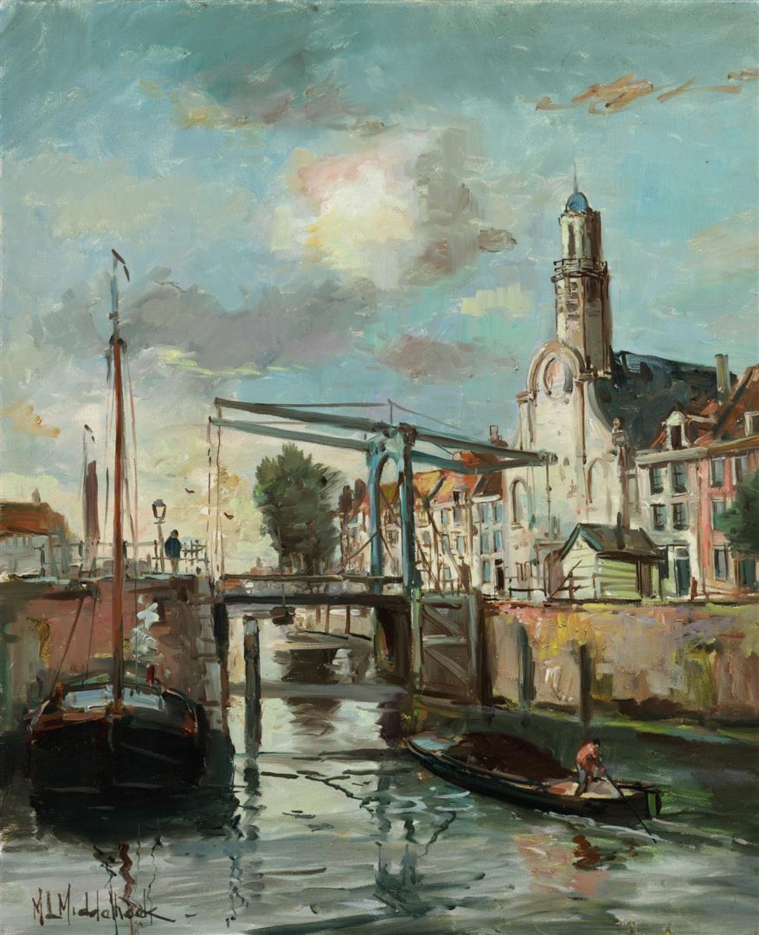 Martinus Leonardus Middelhoek (1898-1986)
Drawbridge with c