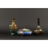 A lot of various cloisonne consisting of a lidded dish and