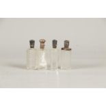 A lot of (4) perfume bottle with silver cap and glass stopp